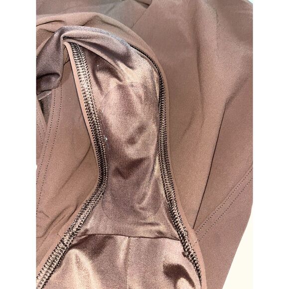 Michael Kors Women's Halterneck One Piece Swimsuit Brown Size 10 Gold Accents - Picture 5 of 7